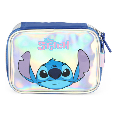 Encontraproduto.com.br - Estojo Escolar Stitch Luxcel Prata EI41684SC