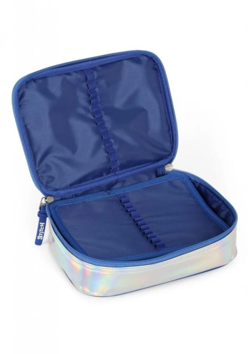 Encontraproduto.com.br - Estojo Escolar Stitch Luxcel Prata EI41684SC