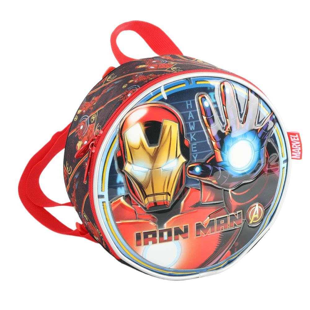 Encontraproduto.com.br - Lancheira Escolar Luxcel Avengers Redonda Vermelho