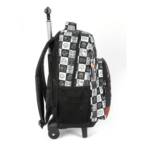 Encontraproduto.com.br - Mochila Rodinhas Com Alça Luxcel Super Mário Quadriculada