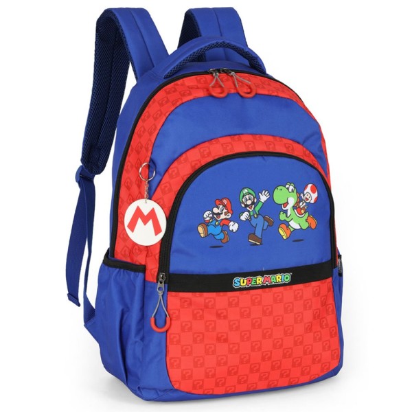 Encontraproduto.com.br - Mochila Infantil para Notebook Luxcel Mario Bross Azul MJ47574MO