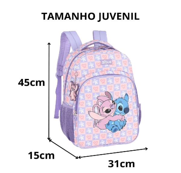 Encontraproduto.com.br - MOCHILA INFANTIL STITCH LILAS MS47740SC-LI MAXLOG
