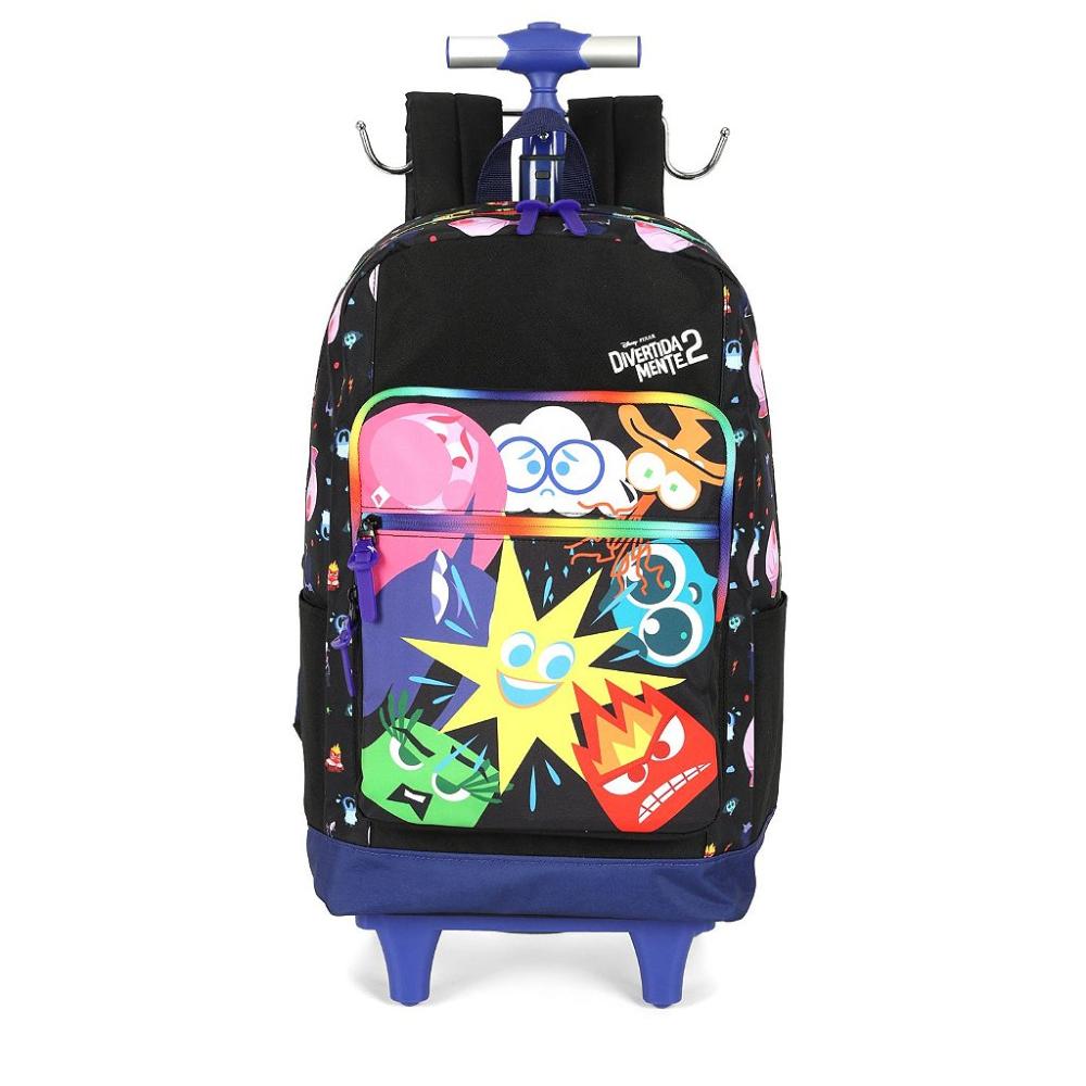Mochila de Rodinhas Com Alça Luxcel Divertida Mente Preto