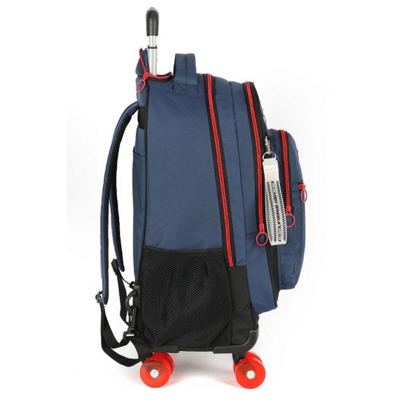 Encontraproduto.com.br - Mochila Rodinhas Com Alça Luxcel Hotwheels Azul