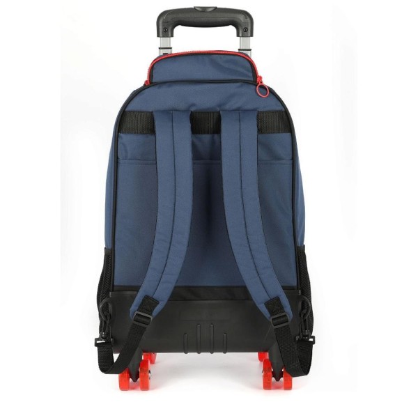 Encontraproduto.com.br - Mochila Rodinhas Com Alça Luxcel Hotwheels Azul