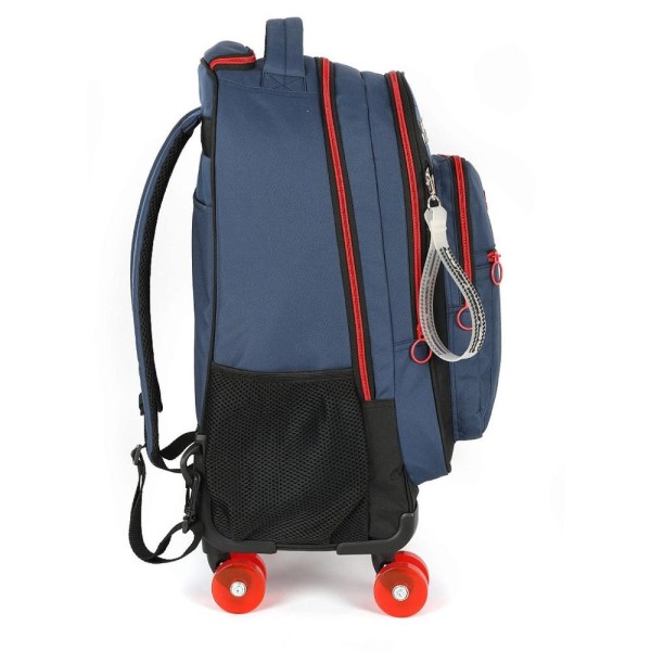 Encontraproduto.com.br - Mochila Rodinhas Com Alça Luxcel Hotwheels Azul