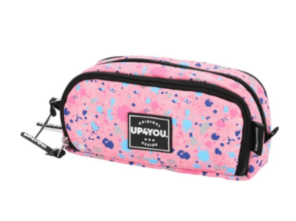 Encontraproduto.com.br - ESTOJO JUVENIL UP4YOU PINK 2 ZIP ET55052UP-PK MAXLOG
