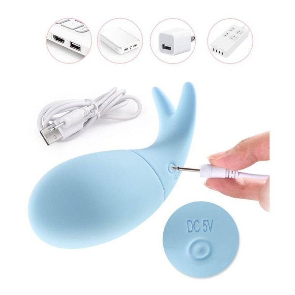 Encontraproduto.com.br - Vibrador Recarregável Em Forma De Baleia Com 10 Modos De Vibração | Maig Little Fish
