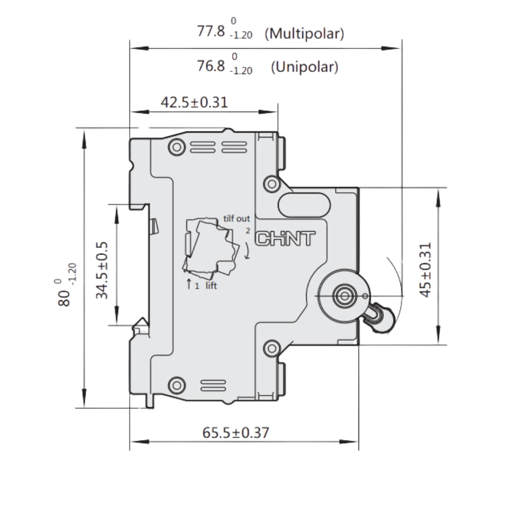 Encontraproduto.com.br - Disjuntor 1P 2A Classe C 3Ka 319205 CHINT