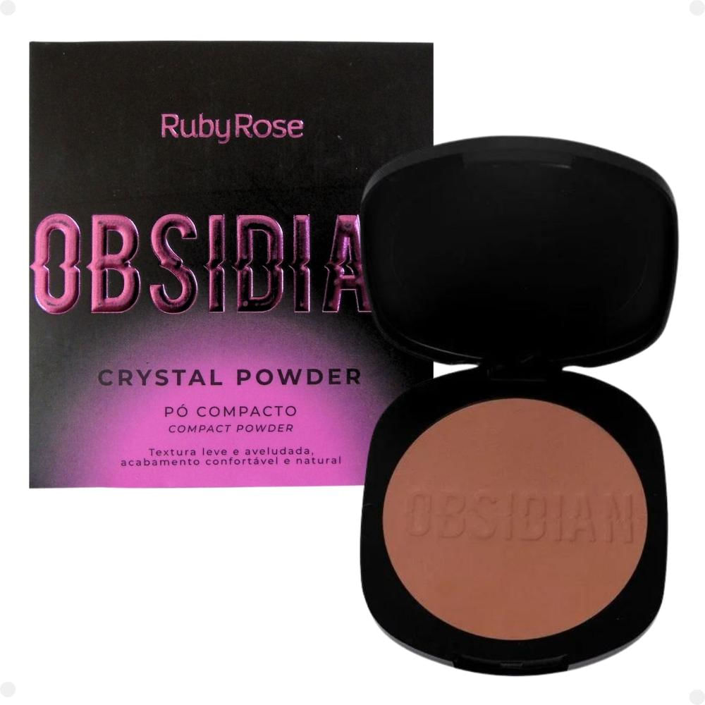 Encontraproduto.com.br - Base De Maquiagem Em Pó Ruby Rose Obsidian Hb180010 Ruby Rose Tom Marrom - 9.6ml 43g