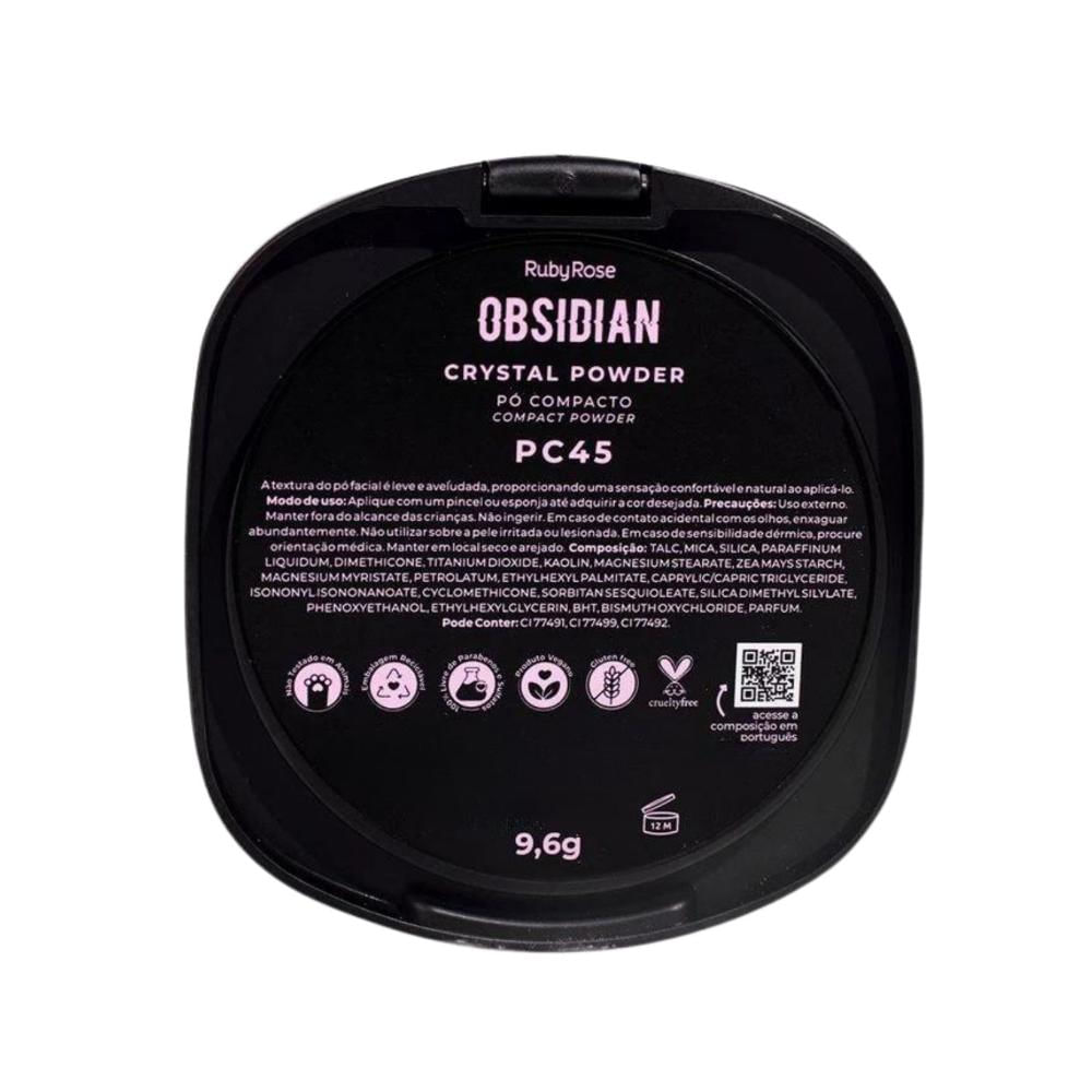 Encontraproduto.com.br - Base De Maquiagem Em Pó Ruby Rose Obsidian Hb180010 Ruby Rose Tom Marrom - 9.6ml 43g