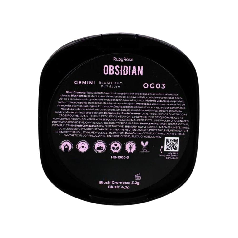 Encontraproduto.com.br - Blush Duo Ruby Rose - Obsidian Gemini