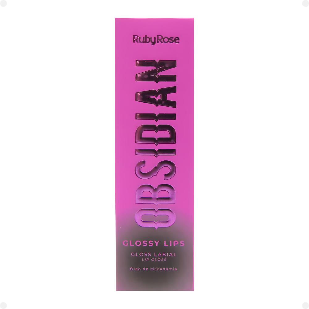 Encontraproduto.com.br - Gloss Labial Ruby Rose Glossy Lips Obsidian Malachite R:HB72001