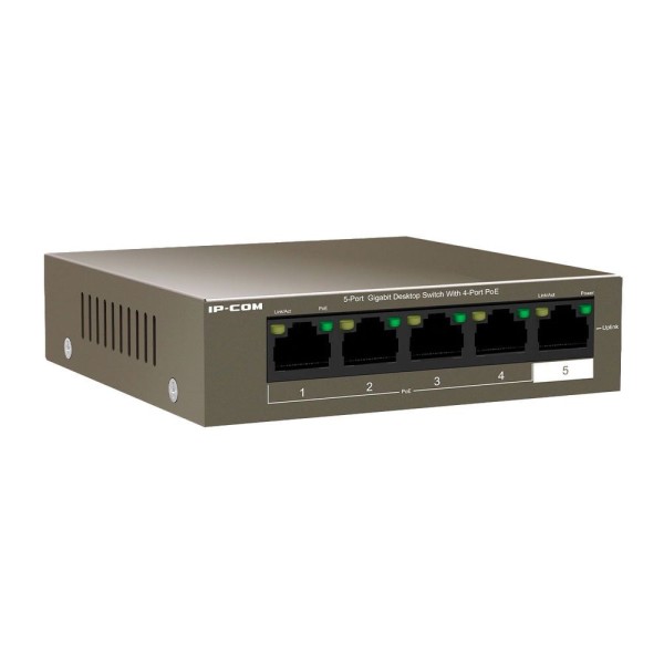 Encontraproduto.com.br - Switch Ip-com, 4 Portas Gigabit 10/100/1000 Mbps Poe + 1 Porta Uplink, One Key Vlan - G1105p-4-63w