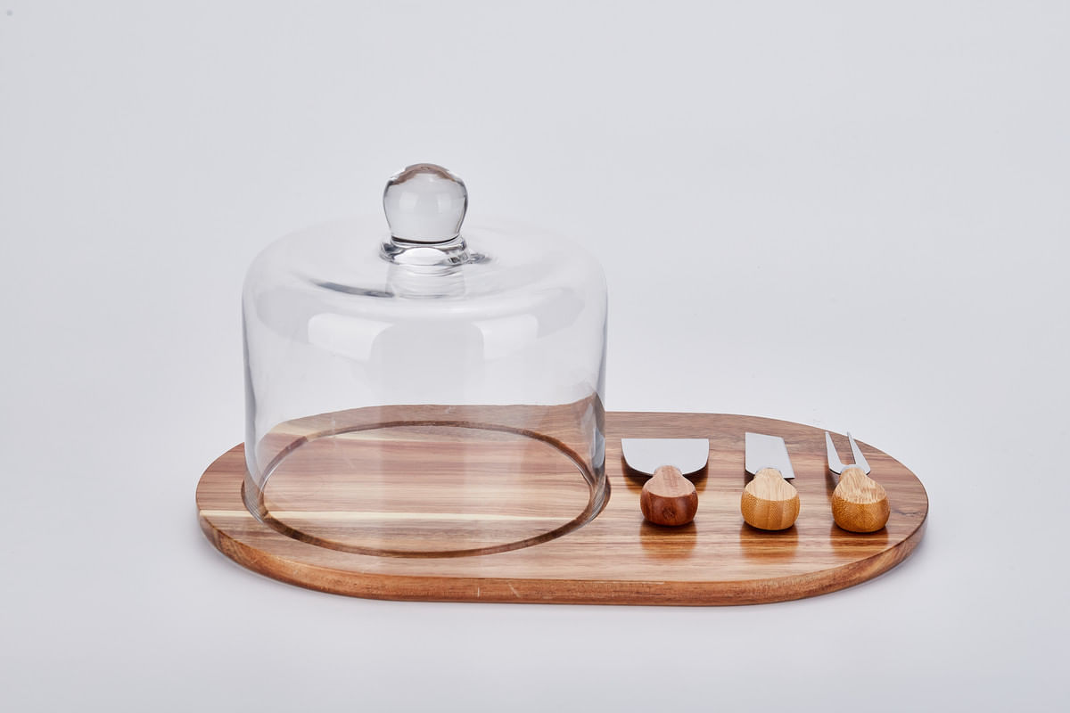 Encontraproduto.com.br - Conjunto para Queijo Acácia Pasahbace 5 Peças