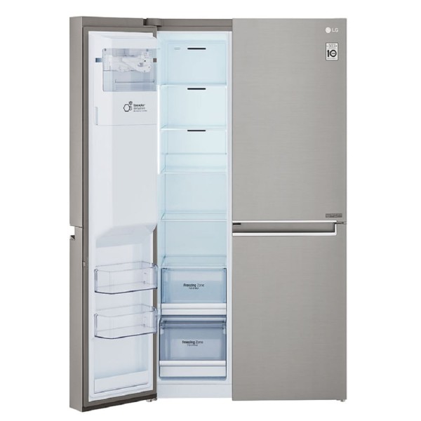 Encontraproduto.com.br - Geladeira LG Smart Side By Side Door In Door 601L Aço Escovado 110V GS65SDN