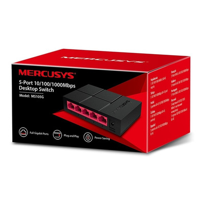 Encontraproduto.com.br - Switch de Mesa Mercusys MS105G, 5 Portas 10/100/1000Mbp, Preto - MCS0040