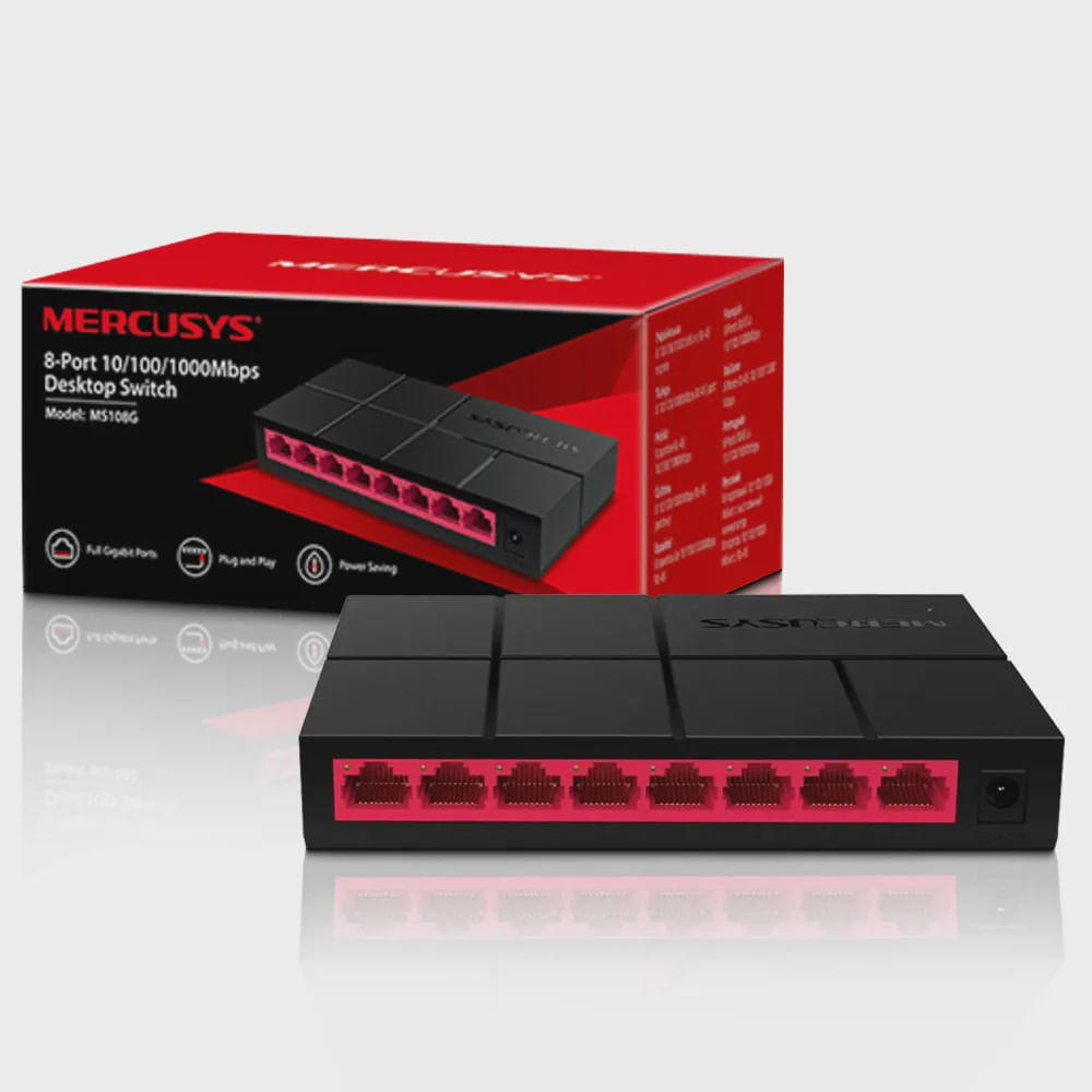 Encontraproduto.com.br - Switch 08 Portas Mercusys MS108G Gigabit