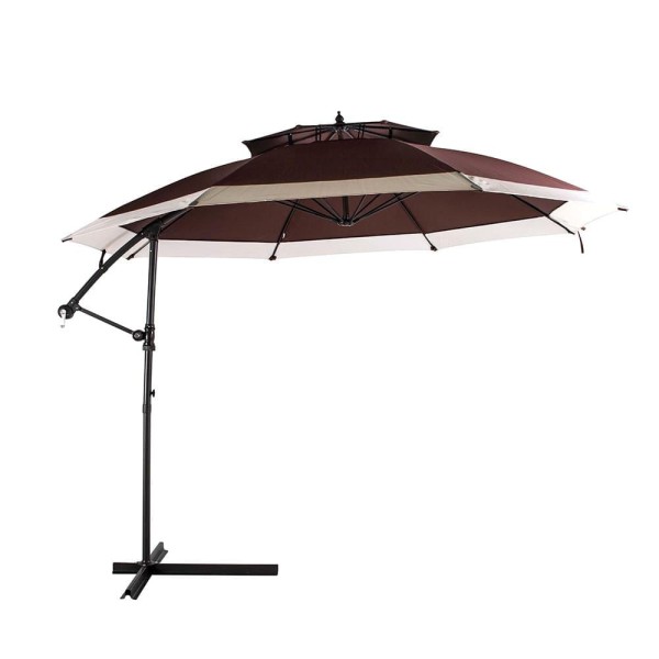 Encontraproduto.com.br - Ombrellone Paladino Susp 3,50 mts - Marrom Duplo Giratório 360 - 69390