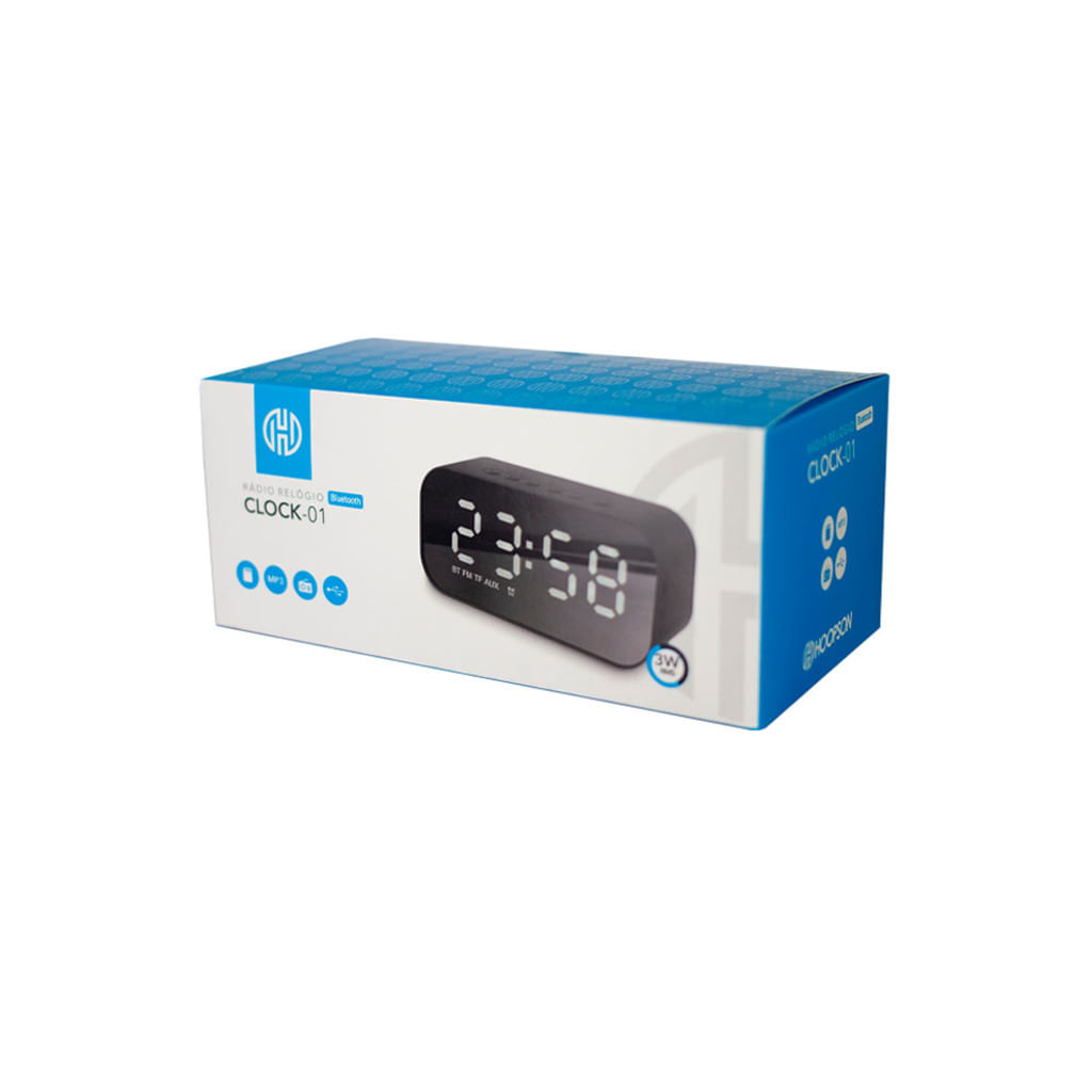 Encontraproduto.com.br - Caixa de Som Rádio Relógio Bluetooth 30WRMS Hoopson Clock 01