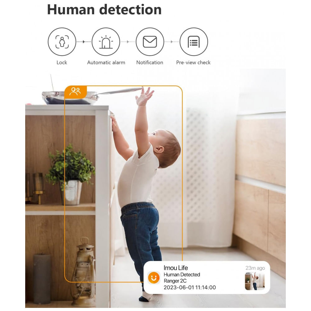 Encontraproduto.com.br - Babá Eletrônica WiFi 1080p 2.4G com Visão Noturna e App, Imou, Branca
