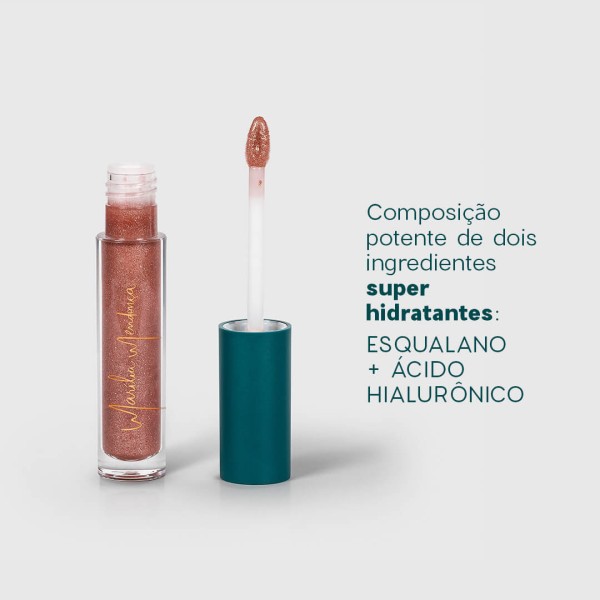 Encontraproduto.com.br - Kit Lápis para Olhos Marrom + Brilho Labial Nude Marília Mendonça By Océane
