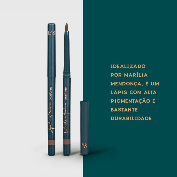 Encontraproduto.com.br - Kit Lápis para Olhos Marrom + Brilho Labial Nude Marília Mendonça By Océane