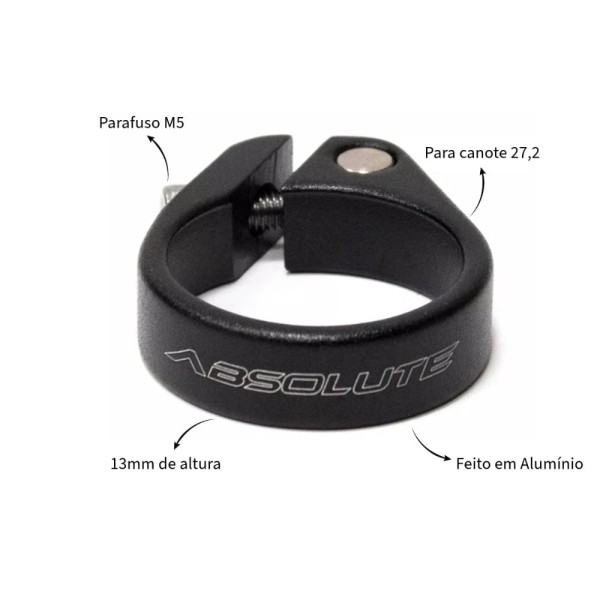 Encontraproduto.com.br - Abracadeira Selim Alumínio 31.8mm para Canote 27.2mm