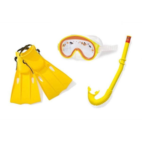 Encontraproduto.com.br - Acessórios de Praia e Piscina - Conjunto de Mergulho Aventura - 3 Peças - Amarelo - Intex
