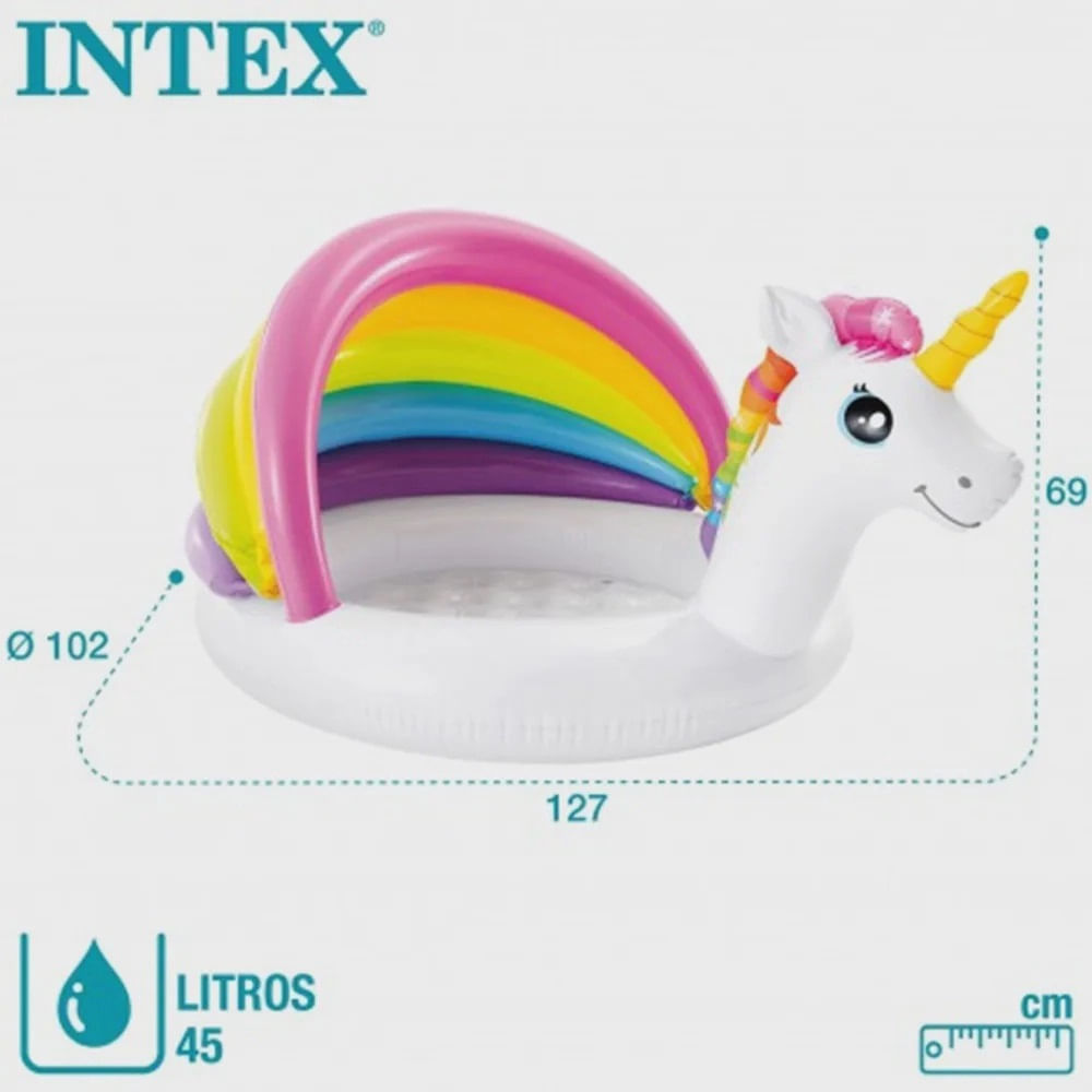 Encontraproduto.com.br - Piscina Arco-Íris c/ Cobertura 45L Intex