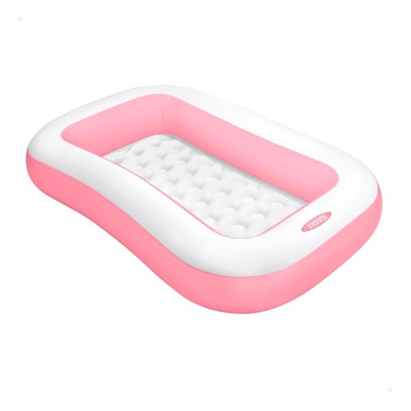 Encontraproduto.com.br - Piscina Infantil Inflável Retangular 90 Litros Rosa Intex