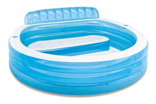 Encontraproduto.com.br - Piscina Familiar Lounge com Assento 590L Azul Intex - 57190