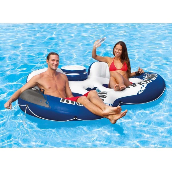 Encontraproduto.com.br - Poltrona Refrescante Corredeiras Gigante Dupla Com Bar Intex