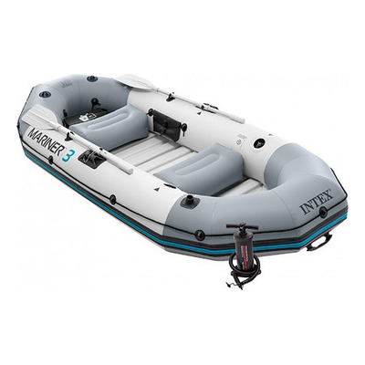 Bote Inflável Intex Mariner 3 C/ Par Remos Bomba Barco Pesca