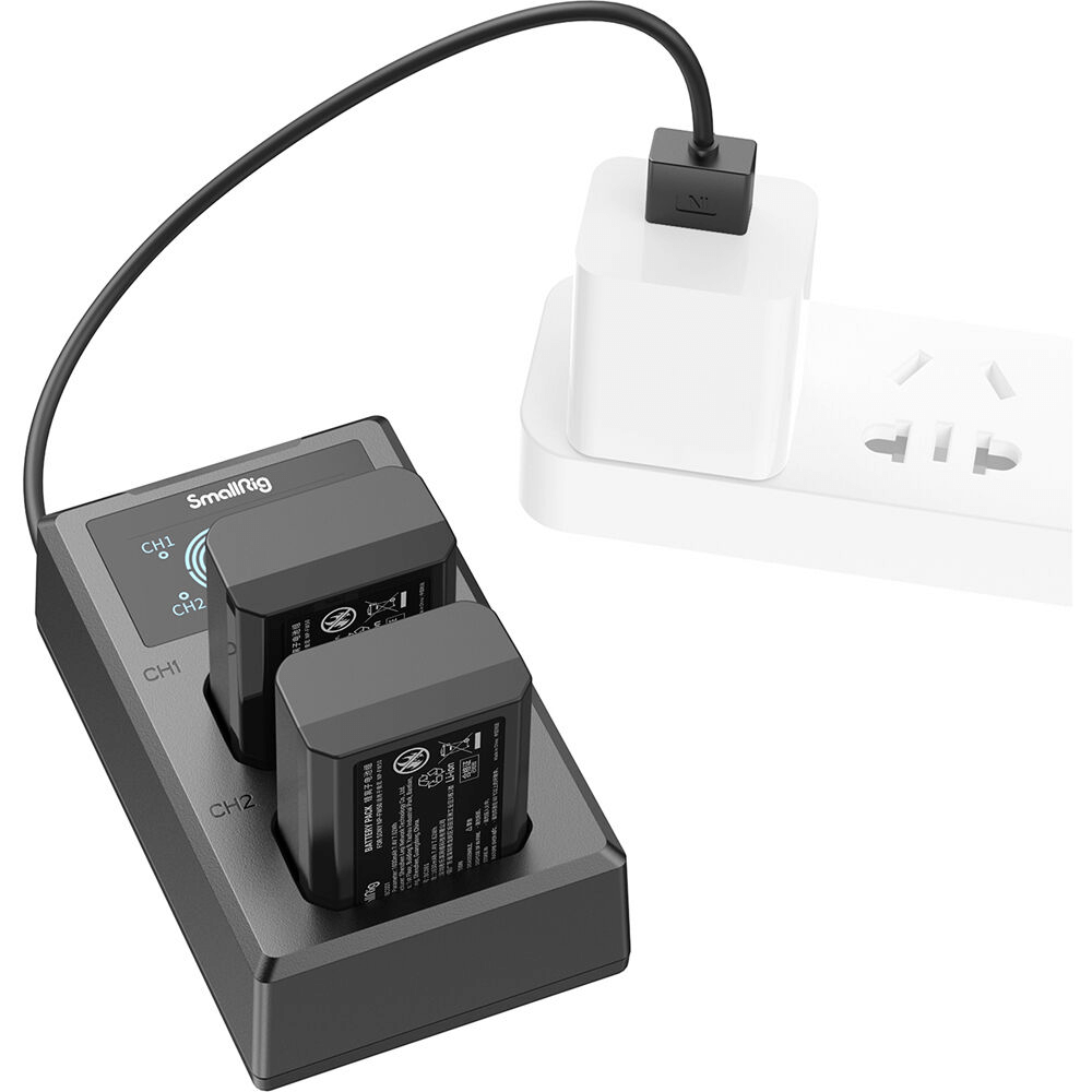 Encontraproduto.com.br - Kit SmallRig 3818 2x Baterias NP-FW50 e Carregador Duplo (Bivolt)