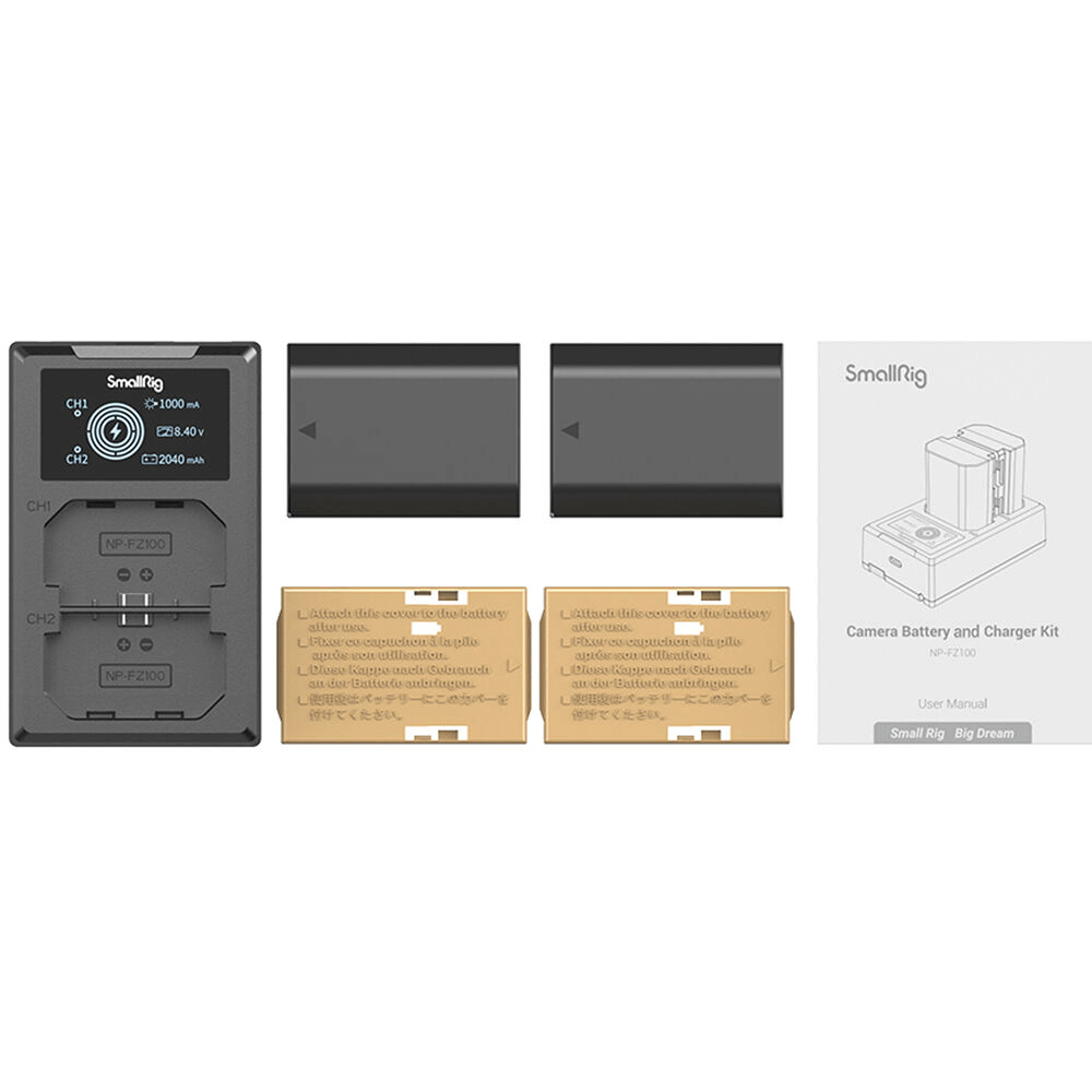 Encontraproduto.com.br - Kit SmallRig 3824 2x Baterias NP-FZ100 e Carregador Duplo (Bivolt)