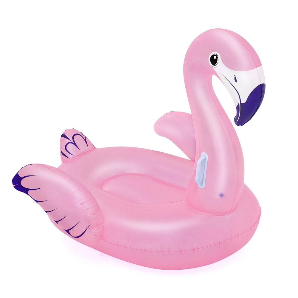 Encontraproduto.com.br - Boia inflável Bestway Flamingo com alças resistentes ideal para piscinas em dias quentes