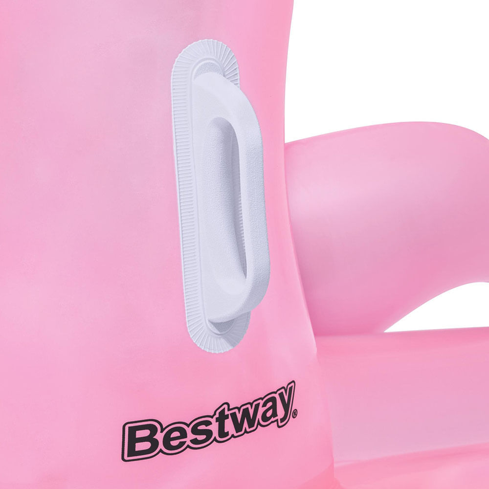 Encontraproduto.com.br - Boia inflável Bestway Flamingo com alças resistentes ideal para piscinas em dias quentes