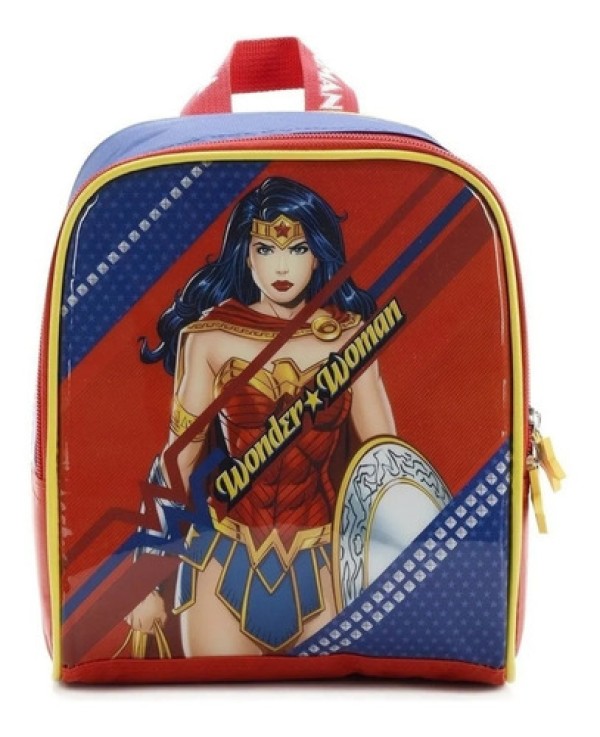 Lancheira Escolar Wonder Woman Azul - Luxcel