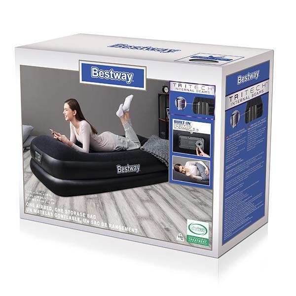 Encontraproduto.com.br - Colchão Inflável Solteiro Com Bomba Embutida 220V + Bolsa