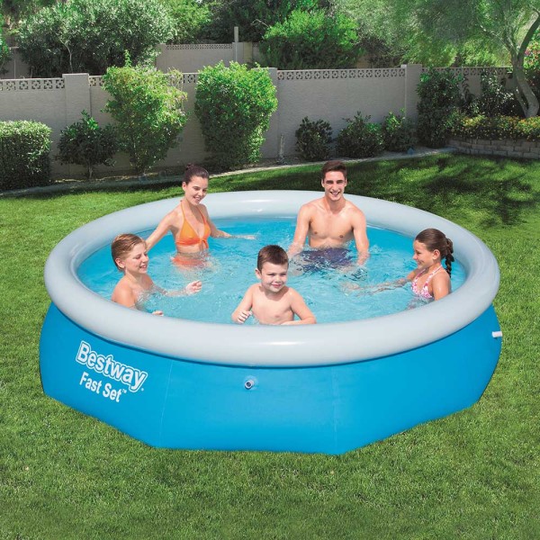 Encontraproduto.com.br - Piscina Inflável Circular Fast Set Bestway de 3800 litros