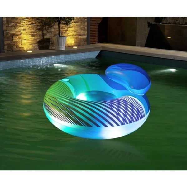 Encontraproduto.com.br - Bóia e Infláveis Infantil Grande Neon com Led Piscina Bestway 104x104x45 cm