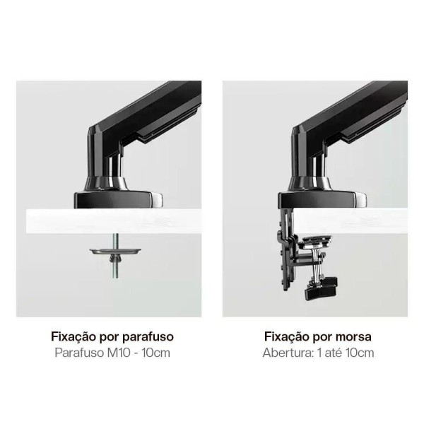 Encontraproduto.com.br - Suporte Duplo Mesa Articulado Pistão A Gas -monitor- F160
