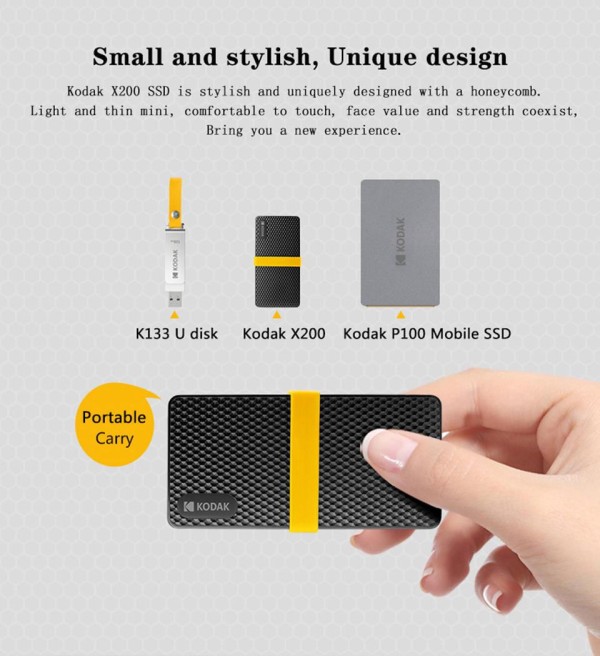 Encontraproduto.com.br - Disco Rígido Externo KODAK X200 Mini PSSD USB3.1