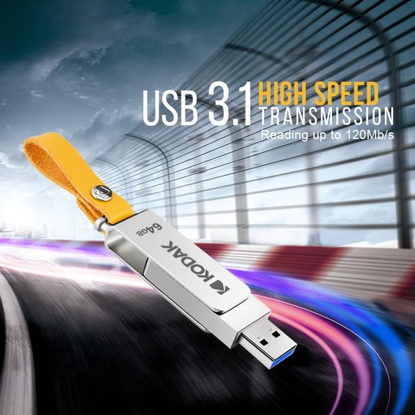 Encontraproduto.com.br - Pen drive KODAK USB3.0 de metal com velocidade de 120MB/s
