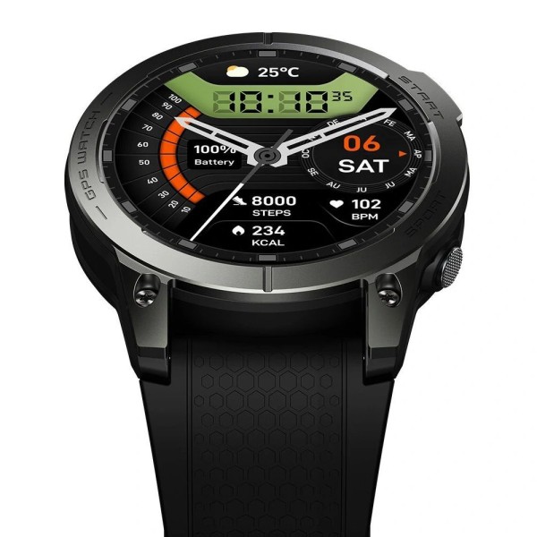 Encontraproduto.com.br - Smartwatch Zeblaze Stratos 3 Pro Com Display Amoled Hd De 1,43 Polegadas Integrado E Importação De Rotas E Chamadas