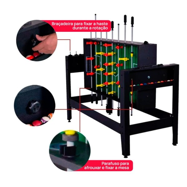 Encontraproduto.com.br - MESA 2 EM 1 PEBOLIM E SINUCA WINMAX WMG53375