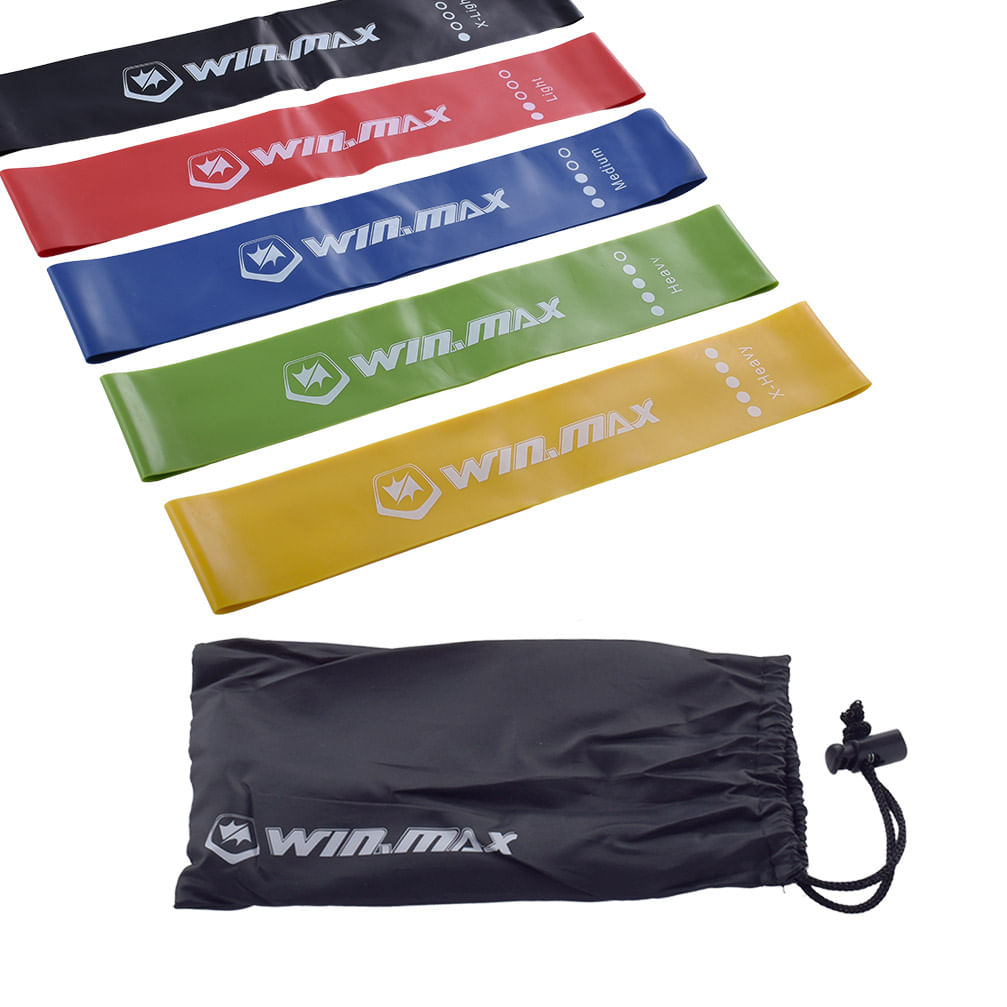 Encontraproduto.com.br - Kit 5 Mini Bands Faixas Elásticas Winmax Coloridas