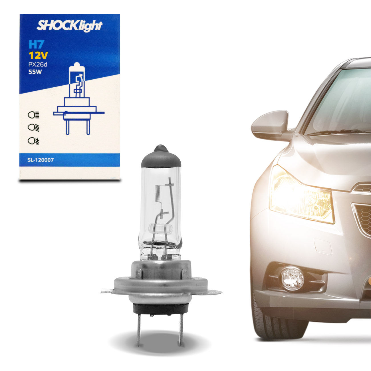 Lâmpada Halogena Standart H7 55w Px26d 3200k Shocklight
