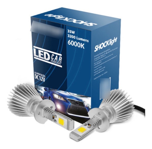 Encontraproduto.com.br - Par Lâmpada Super LED Ledcar Headlight H13 6000K 12V 35W 3200LM Shocklight